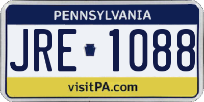 PA license plate JRE1088
