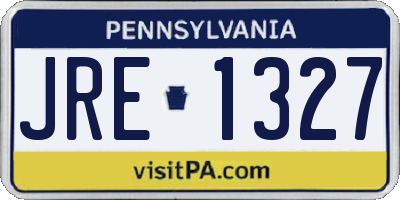 PA license plate JRE1327