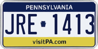 PA license plate JRE1413