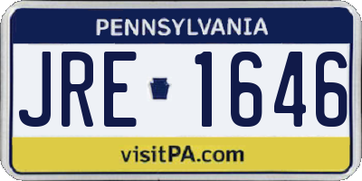 PA license plate JRE1646