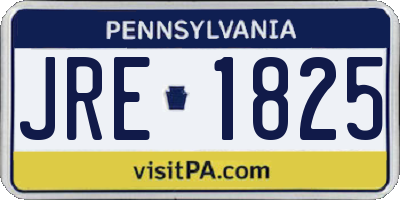 PA license plate JRE1825