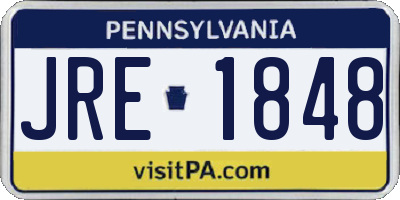 PA license plate JRE1848