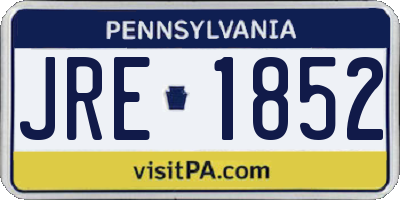 PA license plate JRE1852