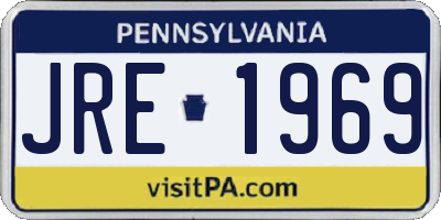 PA license plate JRE1969