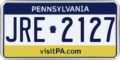 PA license plate JRE2127