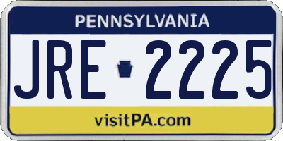 PA license plate JRE2225