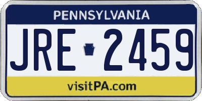 PA license plate JRE2459
