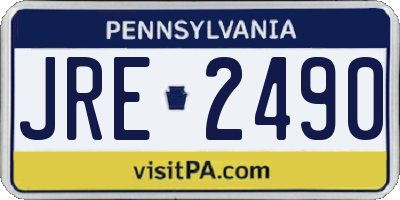 PA license plate JRE2490