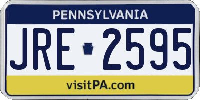 PA license plate JRE2595