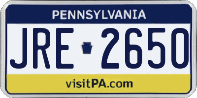 PA license plate JRE2650