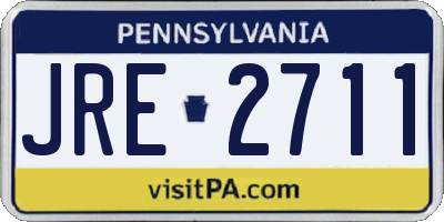PA license plate JRE2711