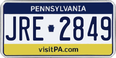 PA license plate JRE2849