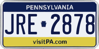 PA license plate JRE2878