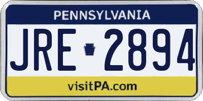 PA license plate JRE2894