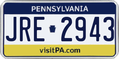 PA license plate JRE2943