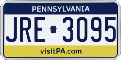 PA license plate JRE3095