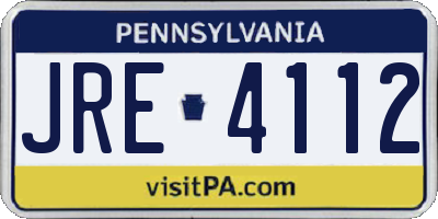 PA license plate JRE4112