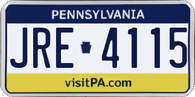 PA license plate JRE4115