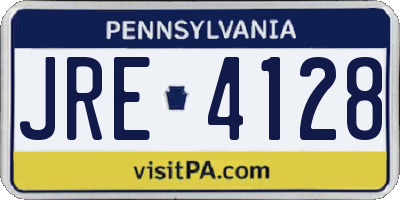 PA license plate JRE4128