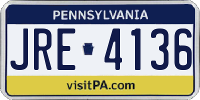 PA license plate JRE4136