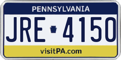 PA license plate JRE4150