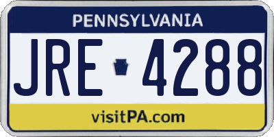 PA license plate JRE4288