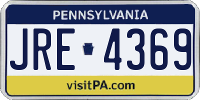 PA license plate JRE4369