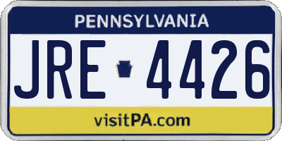 PA license plate JRE4426