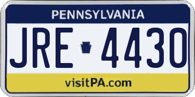 PA license plate JRE4430