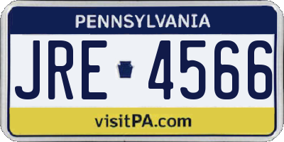 PA license plate JRE4566