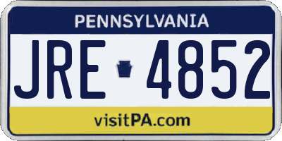 PA license plate JRE4852