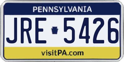 PA license plate JRE5426