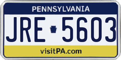 PA license plate JRE5603