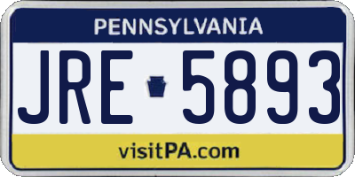 PA license plate JRE5893