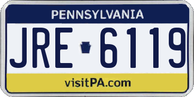 PA license plate JRE6119