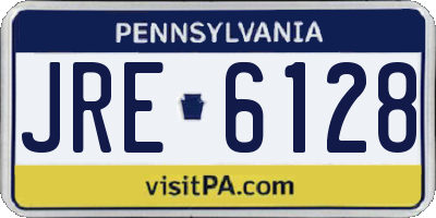 PA license plate JRE6128