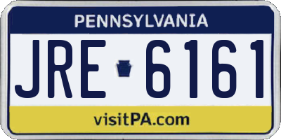 PA license plate JRE6161
