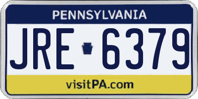 PA license plate JRE6379
