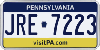 PA license plate JRE7223