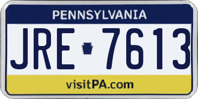 PA license plate JRE7613