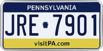 PA license plate JRE7901