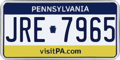 PA license plate JRE7965