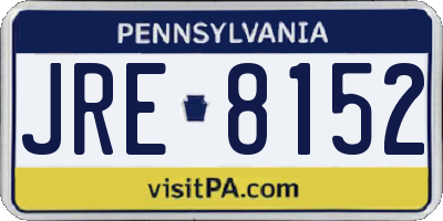 PA license plate JRE8152