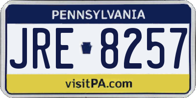 PA license plate JRE8257