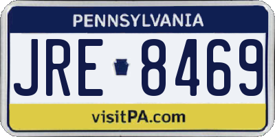 PA license plate JRE8469