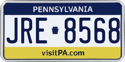 PA license plate JRE8568