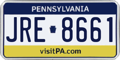 PA license plate JRE8661