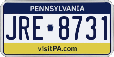 PA license plate JRE8731