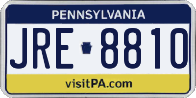 PA license plate JRE8810