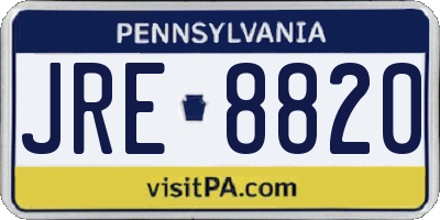 PA license plate JRE8820